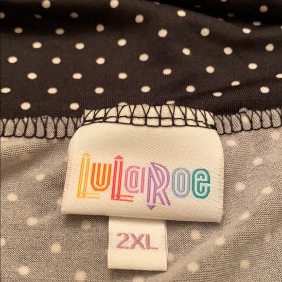 Lularoe Black Polka Dot Stretchy Skirt-2xl - Picture 3 of 6